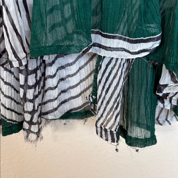 By Anthropologie Marais Green & Black Printed Chiffon Maxi Dress Size XL - Picture 11 of 13